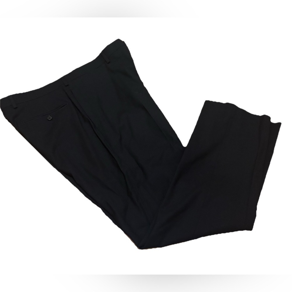 Lauren Ralph Lauren 100% Wool Black Slim Fit Trouser Dress Pants Mens Size 34/34